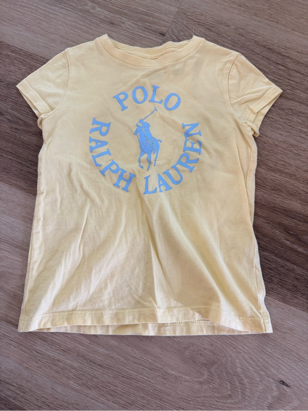 Polo by Ralph Lauren Pale Yellow Tee with Blue Logo - Kids